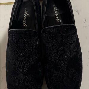 Amali Black Velvet Loafers